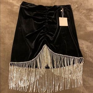 Velvet skirt with rhinestones - BRAND NEW